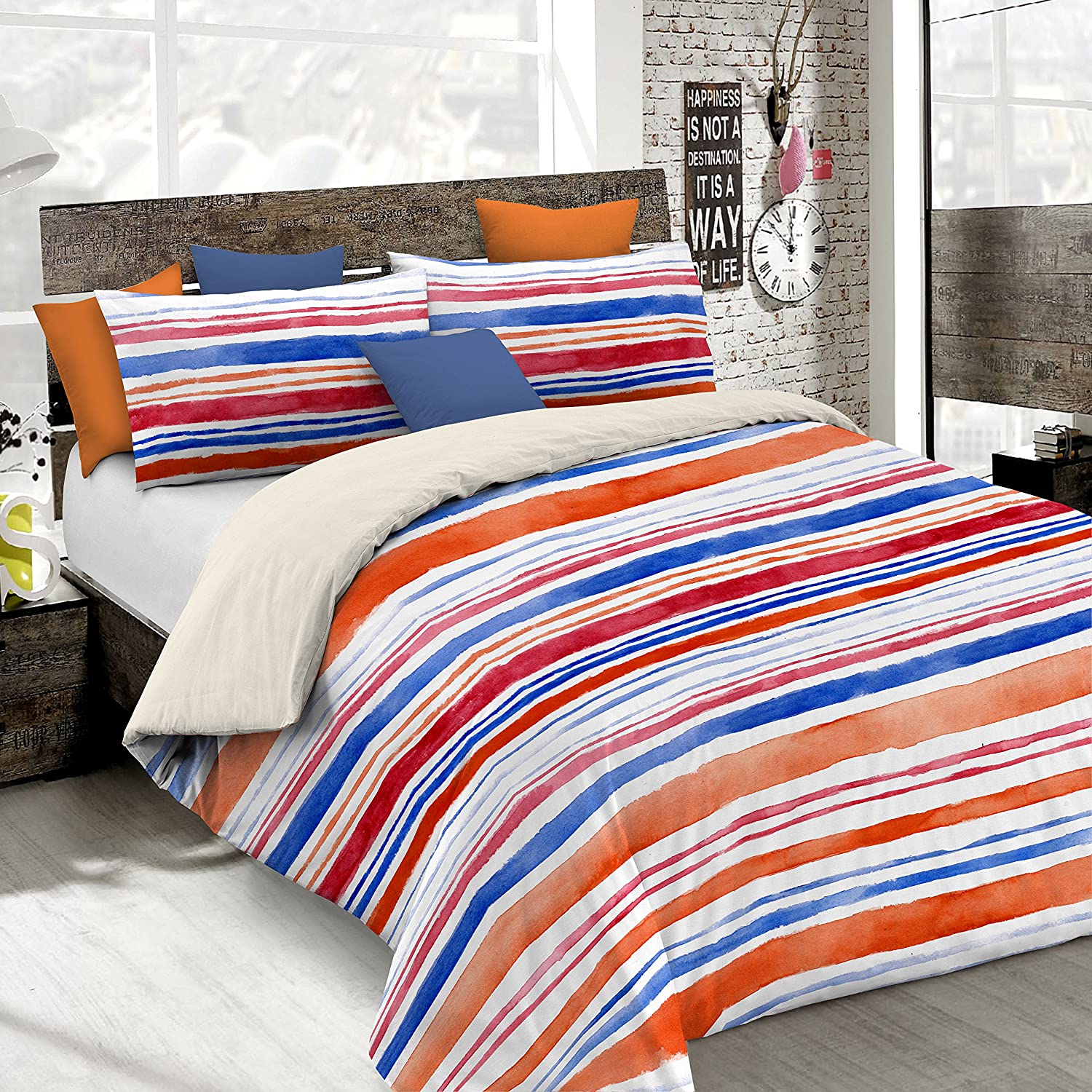 Set Lenjerie Pat, Fantasy, 2 Persoane, Microfibra Antialergenica, Multicolor, 250 x 200 cm