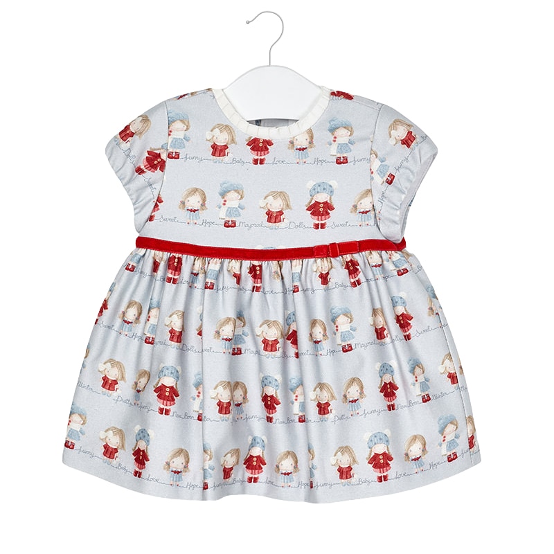 Rochie, Mayoral, cu imprimeu papusi, bleu