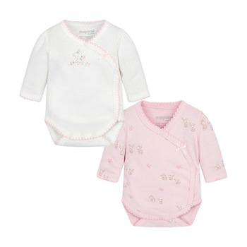 Set body, Mayoral, cu imprimeu catelusi, bebe fetita, 4-6 luni Set body, Mayoral, cu imprimeu catelusi, bebe fetita, 4-6 luni