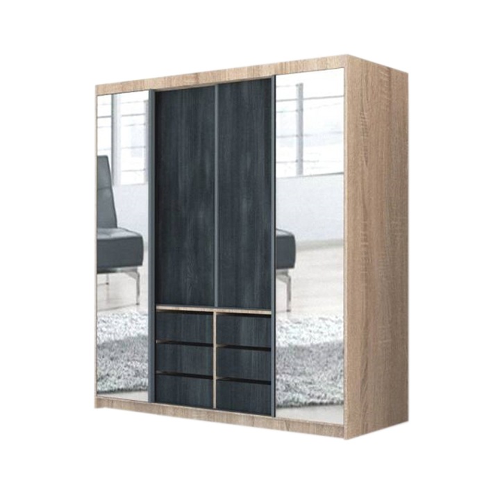 Dressing Genarom Day, Stejar Sonoma / Decor 8509, 200 x 207 x 65 cm