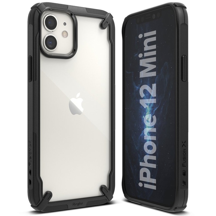 Carcasa Ringke Fusion X compatibila cu iPhone 12 Mini Black