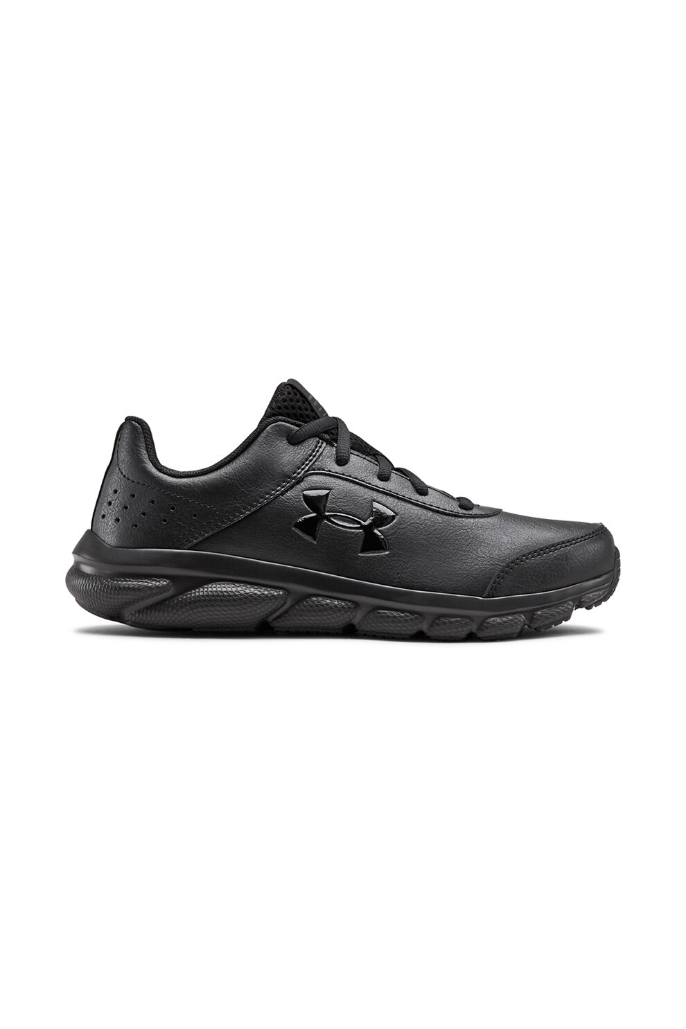 Under Armour, Pantofi de piele ecologica cu velcro pentru alergare Assert 8