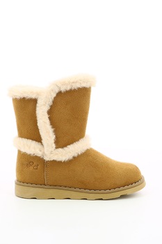 Mod8 kids, Ghete fara inchidere, de piele intoarsa ecologica, cu garnituri de blana sintetica Mod8 kids, Ghete fara inchidere, de piele intoarsa ecologica, cu garnituri de blana sintetica