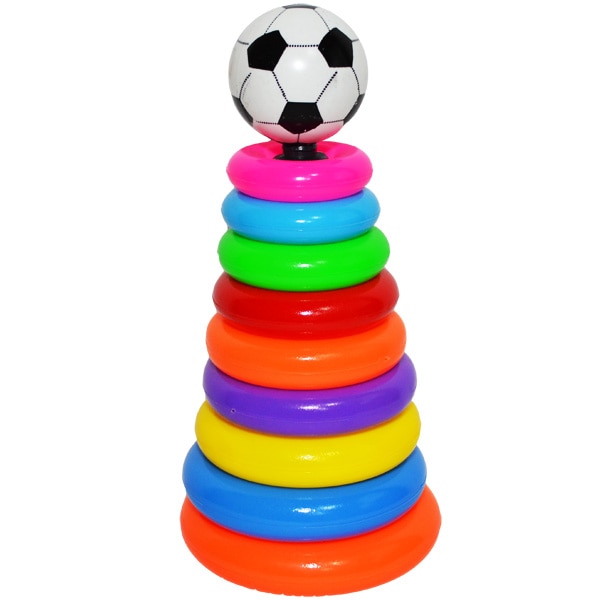 Joc piramida cu cercuri, 28x14 cm, Minge