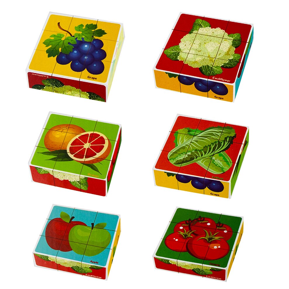 Puzzle 3 D Fructe si legume cu 6 imagini diferite, Unitoys