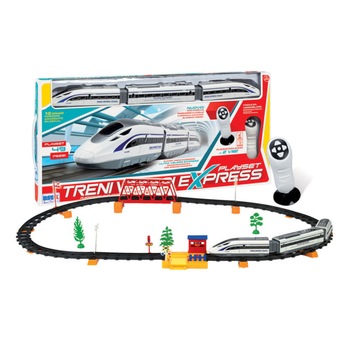 Tren electric RS Toys cu circuit 264 cm si telecomanda, 49 piese Tren electric RS Toys cu circuit 264 cm si telecomanda, 49 piese