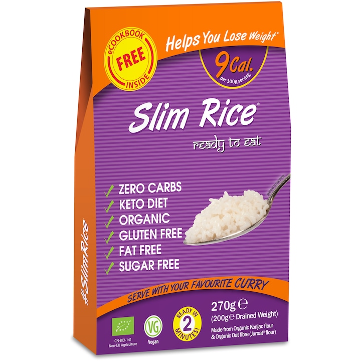 Paste sub forma de orez din faina de konjac BIO, Slim Rice, 270g