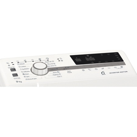 Masina de spalat rufe cu incarcare verticala Whirlpool TDLR7221BSEU/N, 7 kg, 1200 rpm, Clasa A+++, Motor Inverter, Display digital, 6th Sense, Alb