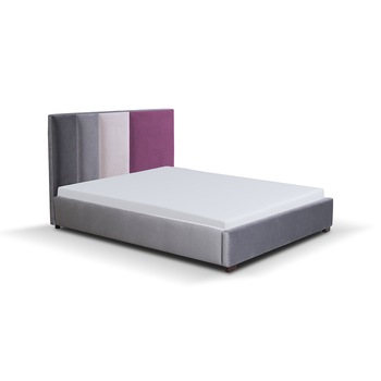 Pat tapitat Rainbow 7 Multicolor Gri Crem Portocaliu, MobAmbient, cu tablie inalta din catifea, somiera metalica rabatabila, lada de depozitare, pentru saltea 160 x 200 cm Pat tapitat Rainbow 7 Multicolor Gri Crem Portocaliu, MobAmbient, cu tablie inalta din catifea, somiera metalica rabatabila, lada de depozitare, pentru saltea 160 x 200 cm