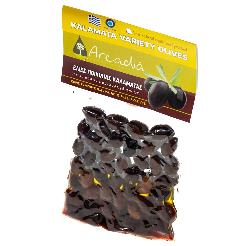 Masline Kalamata vidate, Arcadia, 100% naturale, deosebit de crocante si aromate, 200 g