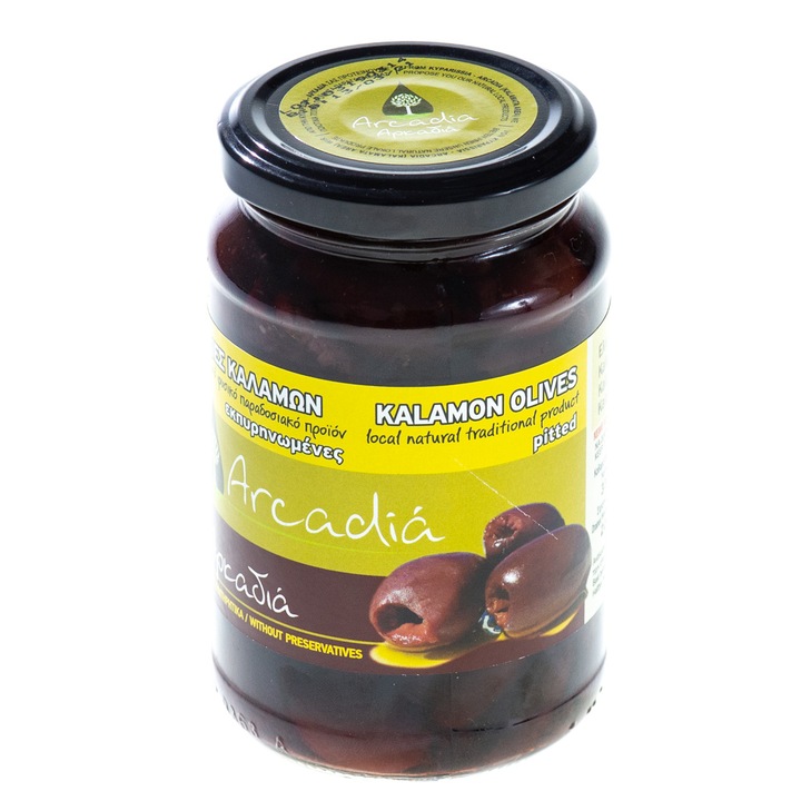 Masline Kalamata fara samburi, Arcadia, 100% ingrediente naturale, bogat in grasimi sanatoase, 200 g