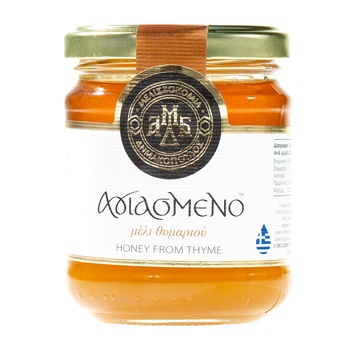 Miere de cimbru, Agiasmeno, naturala, proprietatilor anticoagulante, antihistaminice, antiinflamatorie, borcan 250 g Miere de cimbru, Agiasmeno, naturala, proprietatilor anticoagulante, antihistaminice, antiinflamatorie, borcan 250 g