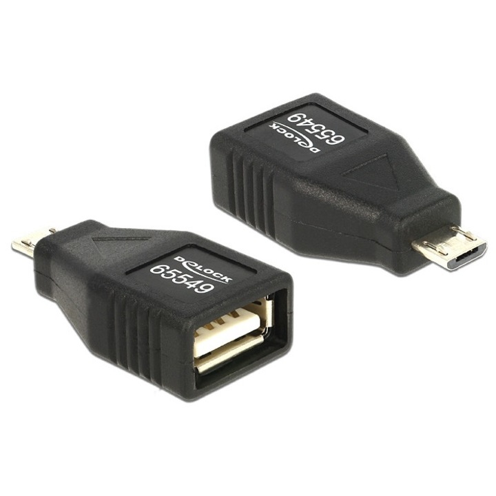 Adaptor OTG USB 2.0 A la micro USB B M-T, Delock 65549