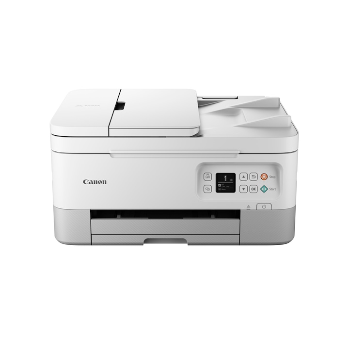 Мултифункционален принтер Canon Pixma TS7451A, Мастиленоструен, Безжичен, Цветен, 13 ppm, 4800 x 1200 dpi, A4, USB, Duplex, Бял