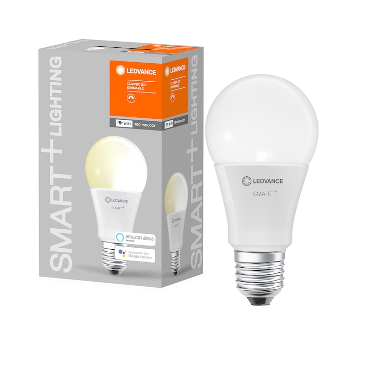 Ledvance Smart+ LED körte izzó, Wifi vezérlés, 9.5 W, 2700K, E27, 1055lm, Dimmelhető