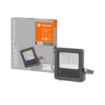 Proiector exterior LED Ledvance SMART+ WIFI, 30W, RGBW, 2190 lm, IP65 Proiector exterior LED Ledvance SMART+ WIFI, 30W, RGBW, 2190 lm, IP65