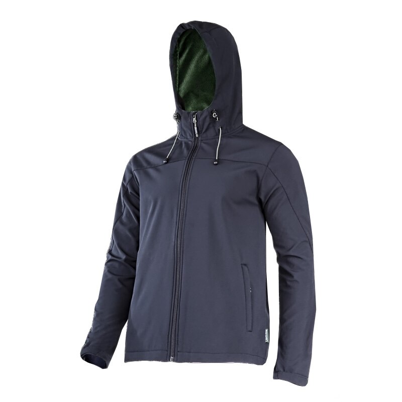 Jacheta elastica cu gluga Lahti Pro, marimea 2XL, poliester, micropolar 125 g, impermeabil, 4 buzunare, gluga reglabila, Negru