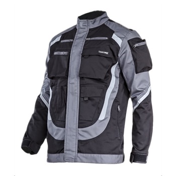 Jacheta groasa Premium Lahti Pro, marimea 2XL, 188 cm, poliester/bumbac, 9 buzunare, benzi reflectorizante, talie reglabila, Negru/Gri Jacheta groasa Premium Lahti Pro, marimea 2XL, 188 cm, poliester/bumbac, 9 buzunare, benzi reflectorizante, talie reglabila, Negru/Gri
