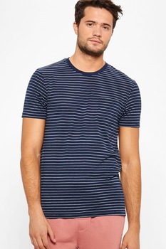 Tricou Barbati Brave Soul, cu dungi, Albastru, L Tricou Barbati Brave Soul, cu dungi, Albastru, L