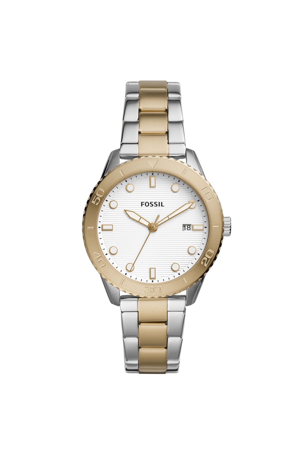 Fossil, Ceas din otel inoxidabil, Argintiu/Auriu