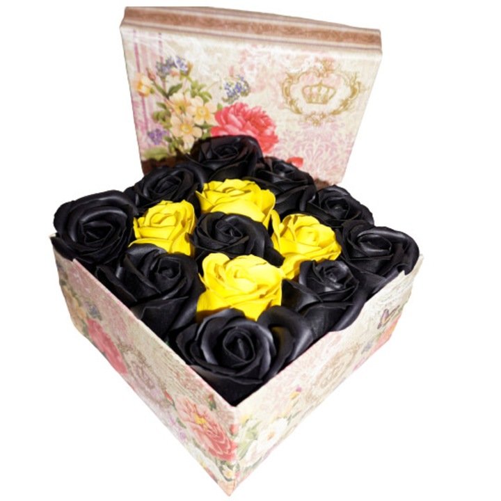 aranjament floral cu trandafiri black and yellow medium 16 fire negrugalben imagen 28_1_
6