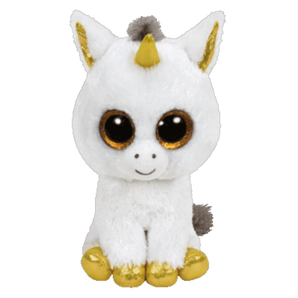 Jucarie de plus TY - Beanie Boos, Unicornul Pegasus, 24 cm, alb
