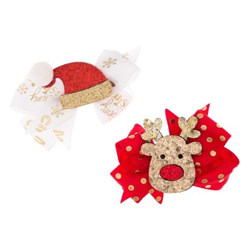 Set 2 clipsuri par cu ren decorativ de Craciun, Lioness, 7 cm Set 2 clipsuri par cu ren decorativ de Craciun, Lioness, 7 cm