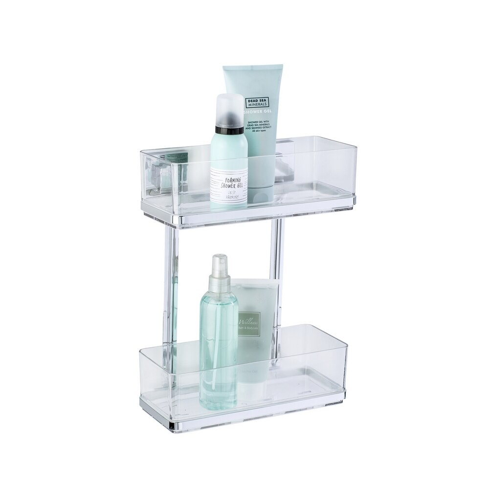 Etajera 2 Niv Plastic/Inox Quadro Vacuum-Loc 25.5 x 14 x 32.5 cm, Wenko