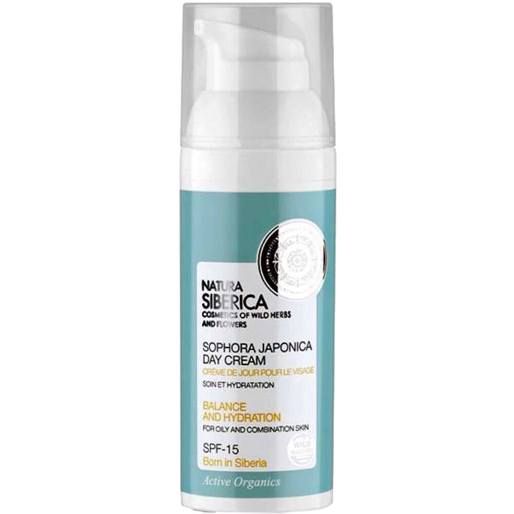 Crema de zi echilibranta ten mixt sau gras cu FPS 15, Sophora Japonica, 50 ml - Natura Siberica