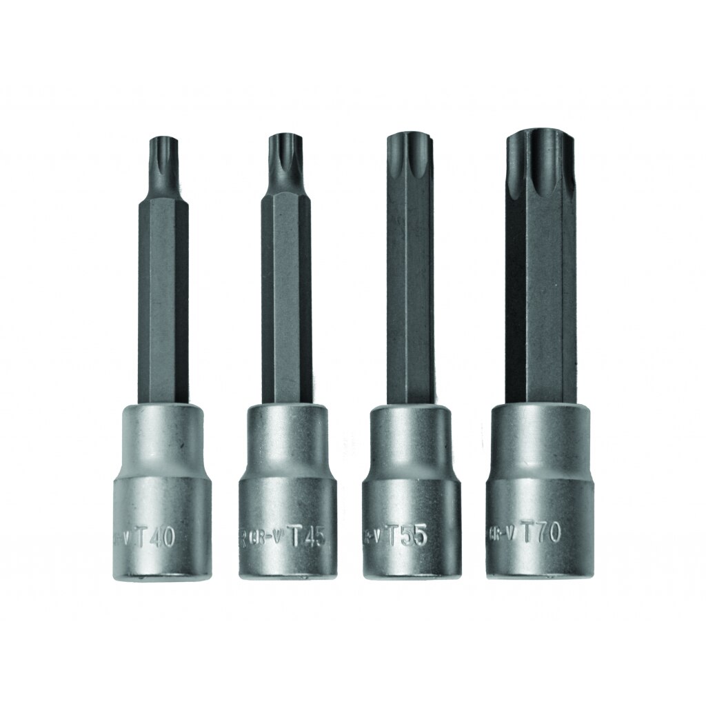 Set 4 biti torx Top Master Pro 1/2 T40-T70 100 mm CR-V