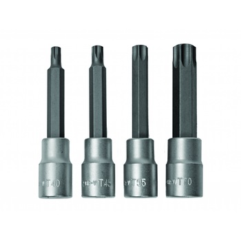 Set 4 biti torx Top Master Pro 1/2 T40-T70 100 mm CR-V Set 4 biti torx Top Master Pro 1/2 T40-T70 100 mm CR-V