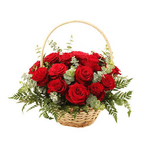 Cos florentin cu trandafiri rosii