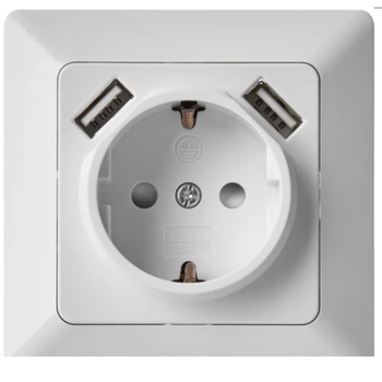 Priza Emos, cu 2xUSB 2.1A, 250V, 16A, IP20, Alb Priza Emos, cu 2xUSB 2.1A, 250V, 16A, IP20, Alb