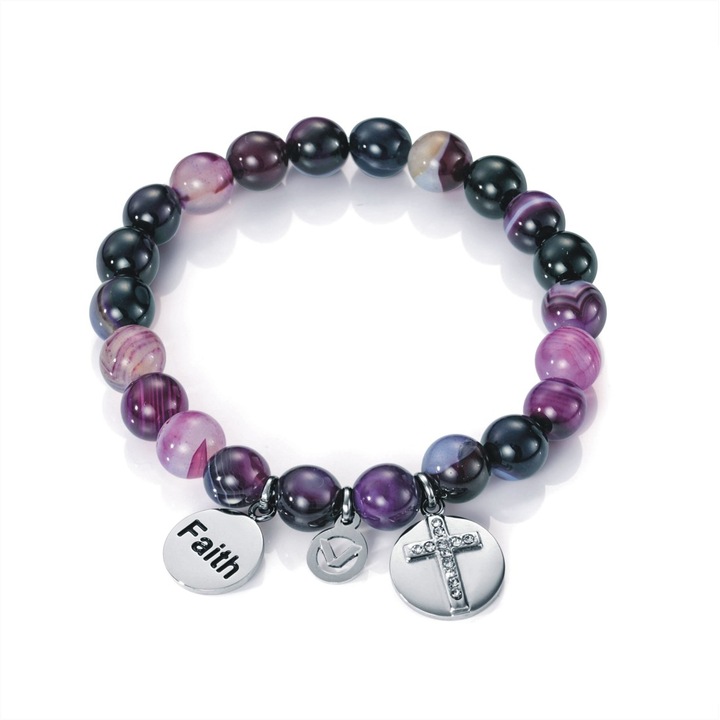 Bratara Viceroy 90019P01017, dama, agate colorate, pandantive inox argintiu