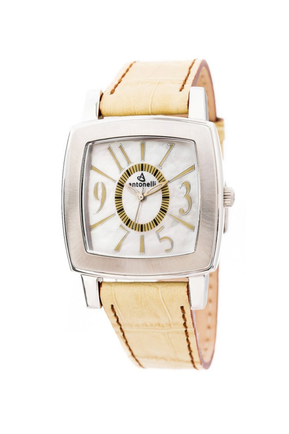 Antonelli, Ceas patrat cu cadran cu aspect Mother of Pearl, Bej