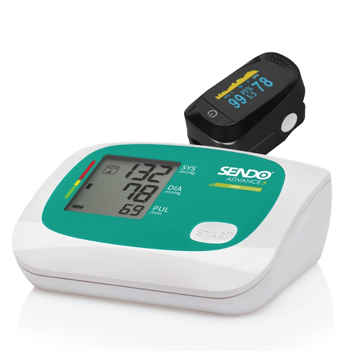 Комплект апарат за кръвно налягане Sendo Advance 3 + оксиметър