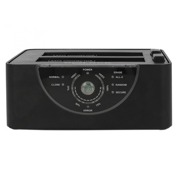 Docking Station Dual USB 3.0 pentru 2 x sata hdd/ssd functie de Clona/Erase metalic, Delock 63992 Docking Station Dual USB 3.0 pentru 2 x sata hdd/ssd functie de Clona/Erase metalic, Delock 63992