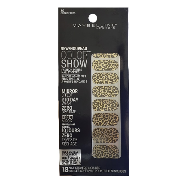 Set 18 stickere unghii Maybelline New York, galben/negru, aplicator inclus