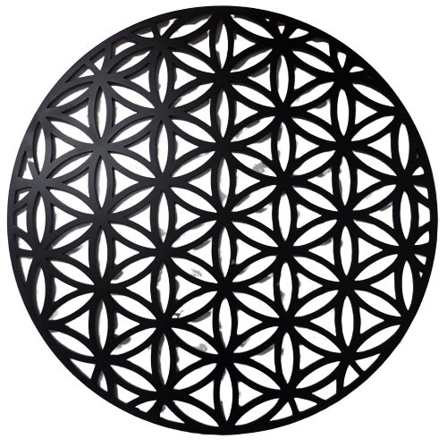 Decoratiune de perete Floarea Vietii, negru, 90 cm