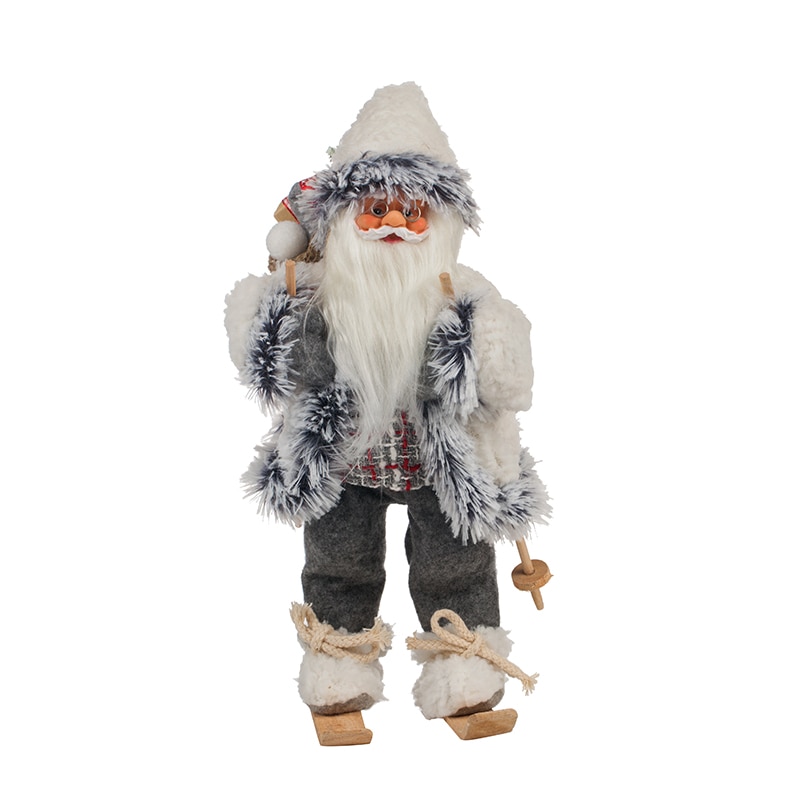 Mos Craciun decorativ, decor brad, CK95, Alb