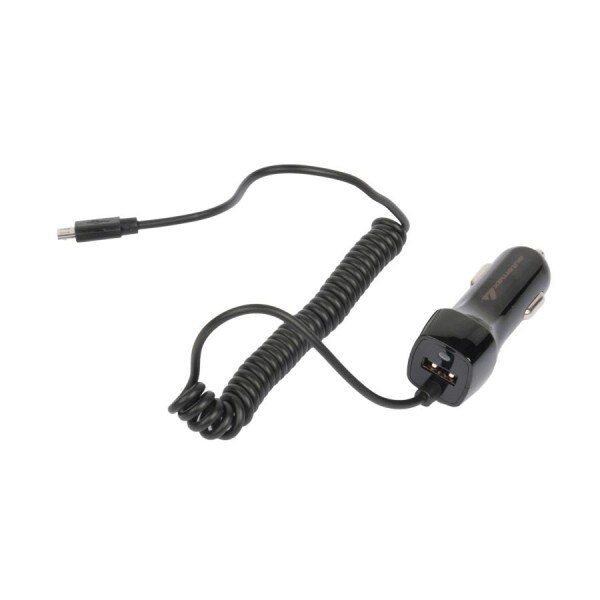 Incarcator auto Micro USB si port USB, Automax, Negru, FastCharge 2.1A