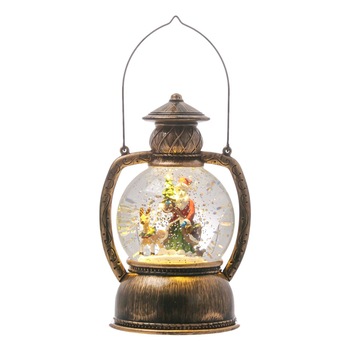 Felinar LED Luminos ,Muzical cu Baterii Si USB cu zapada si tematica de Craciun,rotund ,20 cm Felinar LED Luminos ,Muzical cu Baterii Si USB cu zapada si tematica de Craciun,rotund ,20 cm