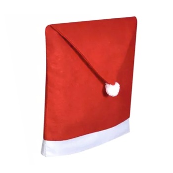 Husa pentru scaun caciula de Mos Craciun Husa pentru scaun caciula de Mos Craciun