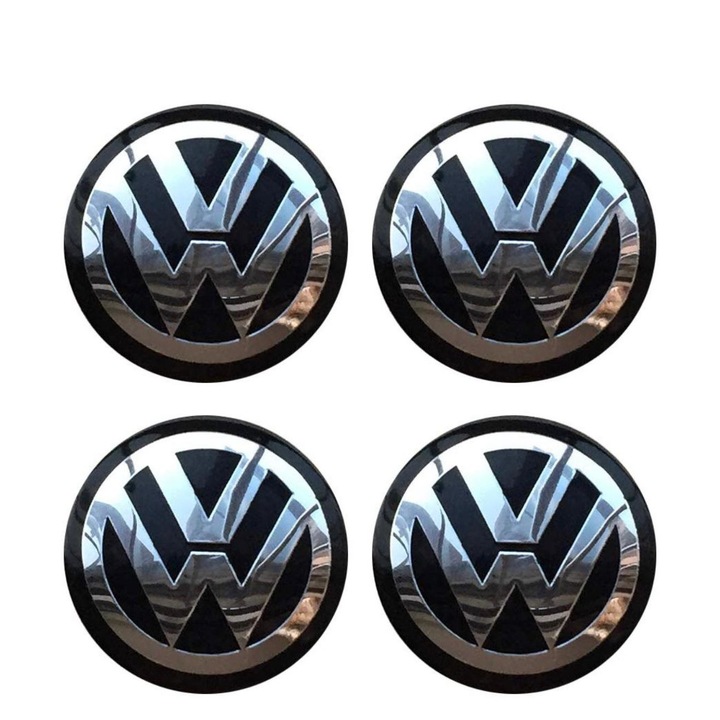 Set 4 Capace Jante 65mm Volkswagen - Compatibile cu Golf, Polo, Passat, Tiguan si alte modele VW - Material Rezistent