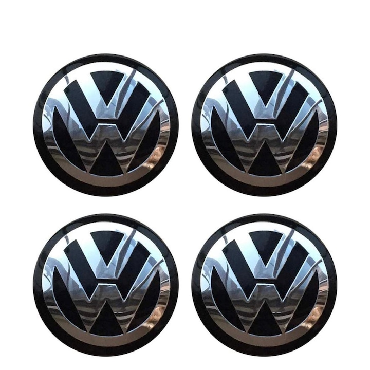 Set 4 Capace Jante 65mm Volkswagen - Compatibile cu Golf, Polo, Passat, Tiguan si alte modele VW - Material Rezistent