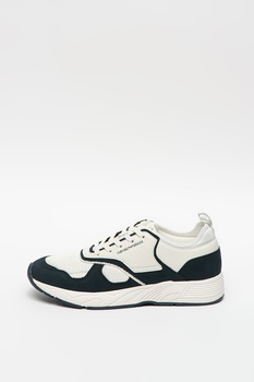 Emporio Armani, Pantofi sport cu detalii din piele Emporio Armani, Pantofi sport cu detalii din piele