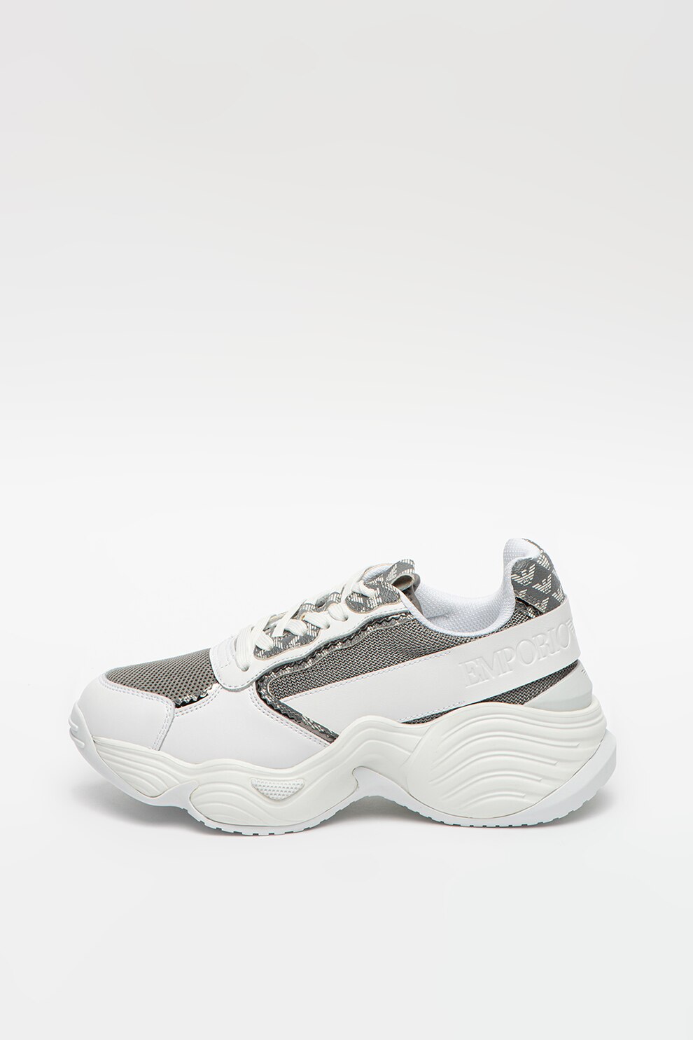 Emporio Armani, Pantofi sport din plasa cu garnituri din piele si piele ecologica