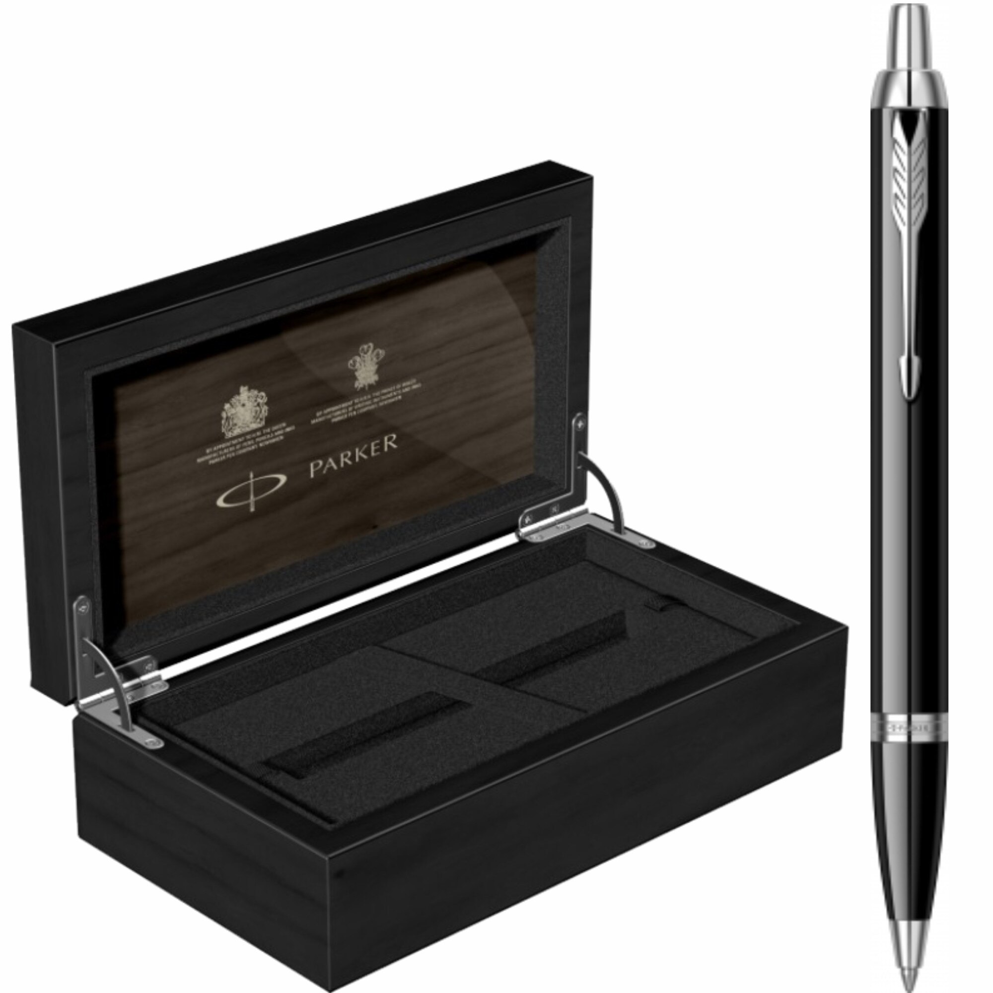 Pix Parker IM Royal Black Lacquer CT Personalizat prin Gravura Laser in Cutie de Lemn Parker