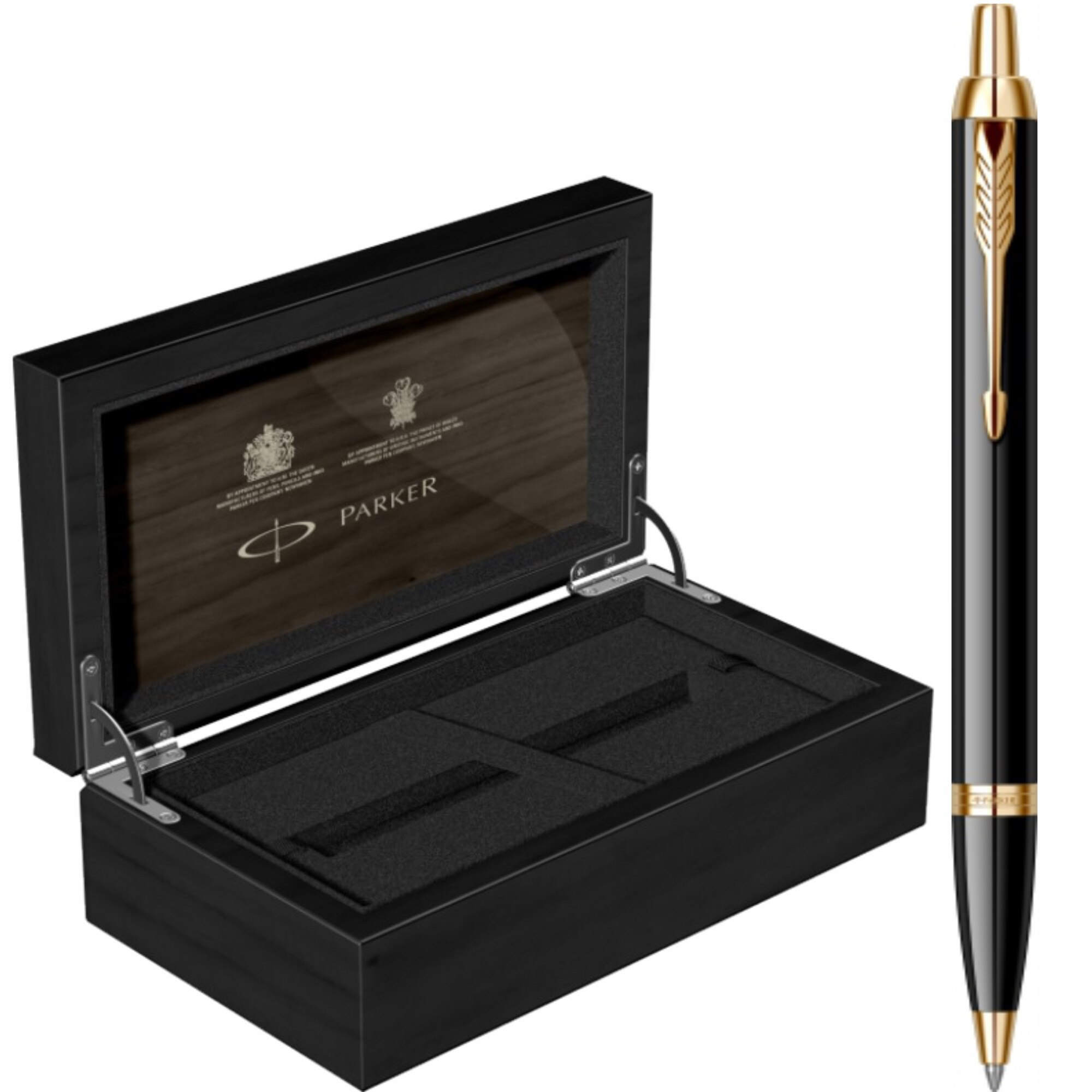 Pix Parker IM Royal Black Lacquer GT Personalizat prin Gravura Laser in Cutie de Lemn Parker