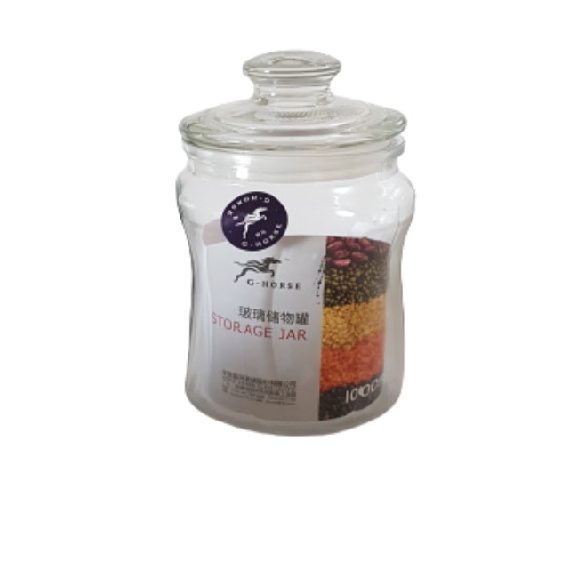 Borcan cu Capac Ermetic , din Sticla 1 L , Transparent